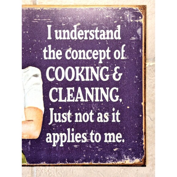 Cooking and Cleaning Retro Tin Sign 12.5 x 16-inch Rustic Vintage Style Gift NEW - Picture 3 of 5